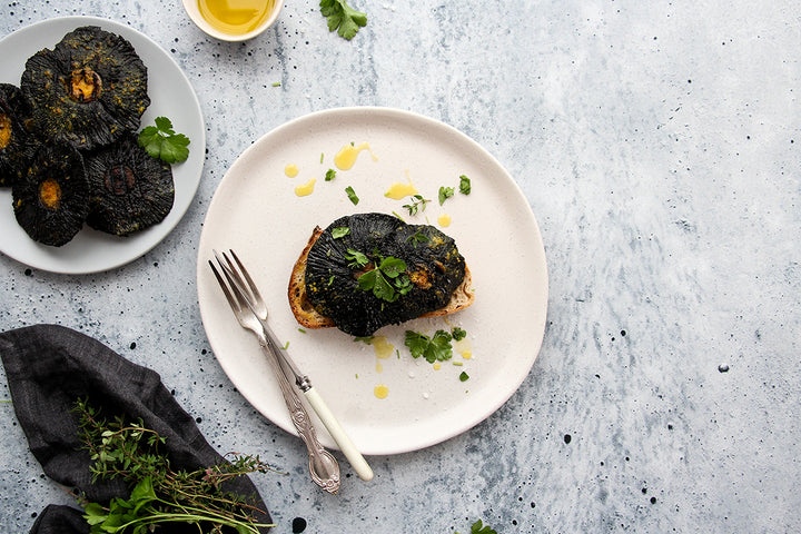 Grilled Flat Cap Mushrooms